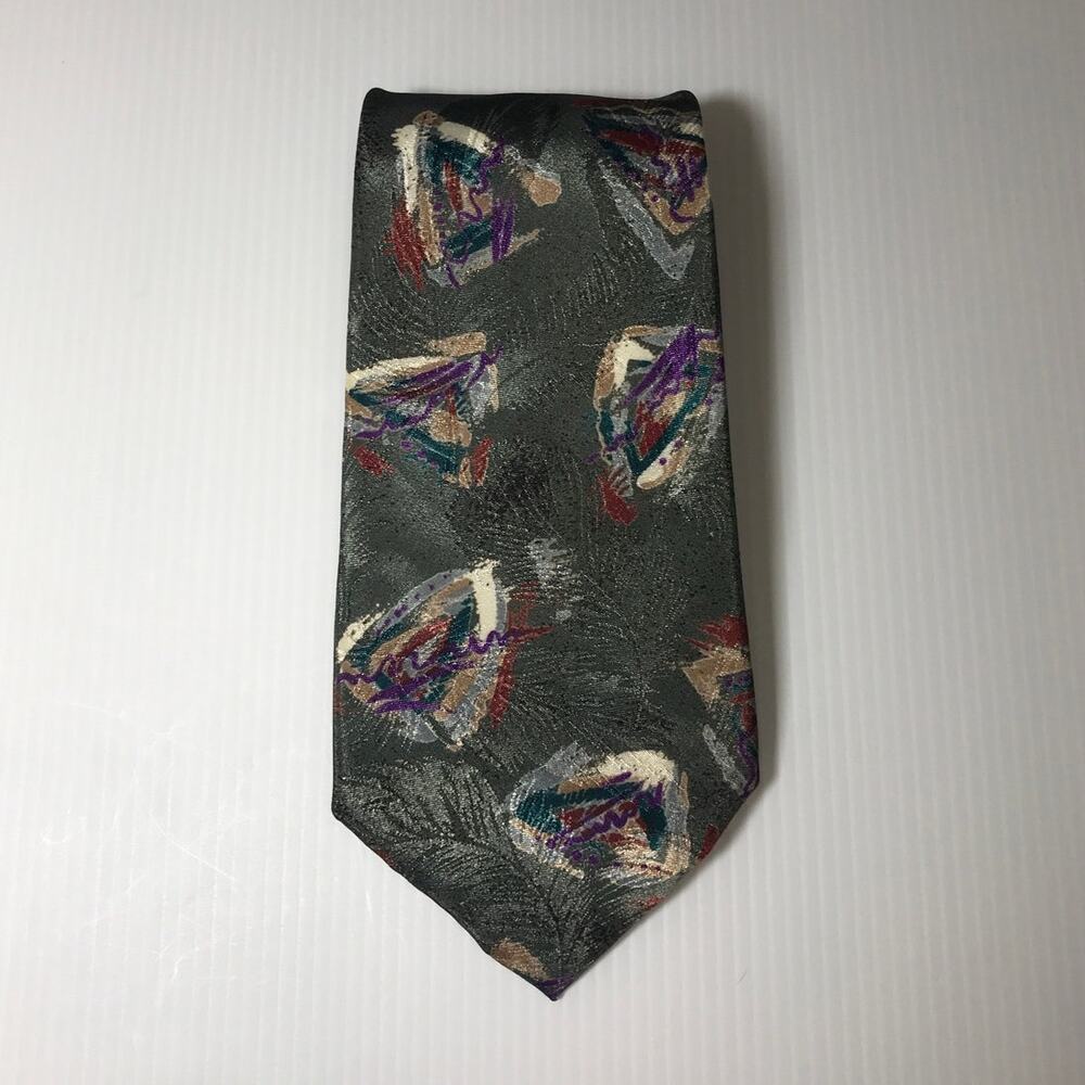 Envoy Vintage 80s 90s Silk Abstract Mens Necktie 58”